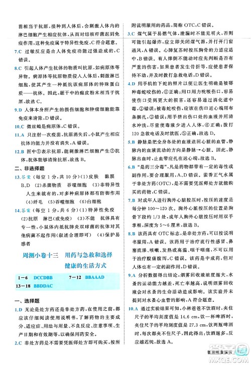 西安出版社2024年春53初中全优卷八年级生物下册人教版答案 西安出版社2024年春53初中全优卷八年级生物下册人教版答案