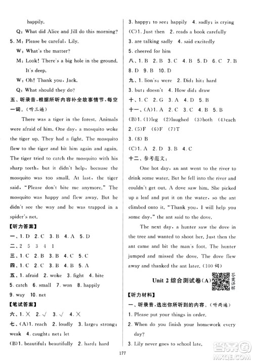 宁夏人民教育出版社2024年春学霸提优大试卷六年级英语下册江苏版答案