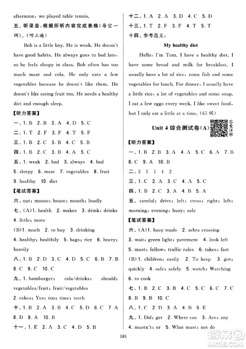 宁夏人民教育出版社2024年春学霸提优大试卷六年级英语下册江苏版答案