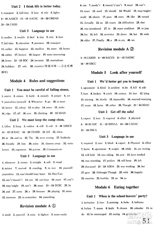 浙江教育出版社2024年春自主高效练九年级英语全一册外研版答案