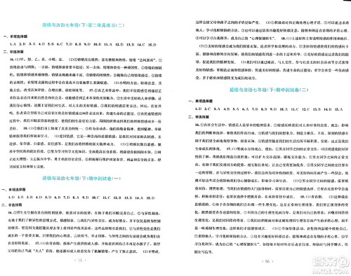 接力出版社2024年春全程检测单元测试卷七年级道德与法治下册A版答案