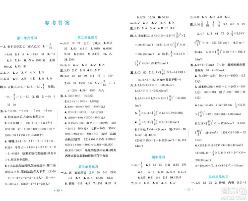 希望出版社2024年春全程检测单元测试卷六年级数学下册人教版A版答案 希望出版社2024年春全程检测单元测试卷六年级数学下册人教版A版答案