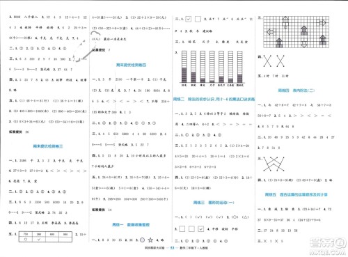 北方妇女儿童出版社2024年春金色课堂同步跟踪大试卷二年级数学下册人教版参考答案