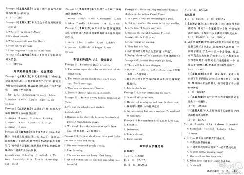新疆青少年出版社2024年春海淀单元测试AB卷七年级英语下册人教版答案
