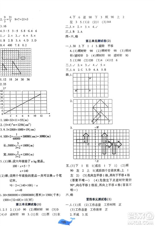 辽宁教育出版社2024年春好课堂堂练六年级数学下册北师大版参考答案
