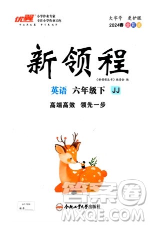 合肥工业大学出版社2024年春新领程六年级英语下册冀教版参考答案