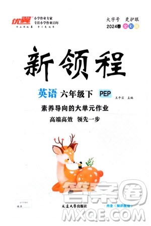 延边大学出版社2024年春新领程六年级英语下册人教版参考答案