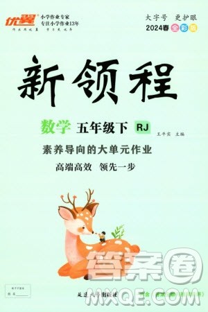 延边大学出版社2024年春新领程五年级数学下册人教版参考答案