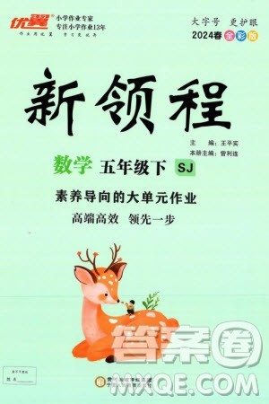 宁夏人民教育出版社2024年春新领程五年级数学下册苏教版参考答案