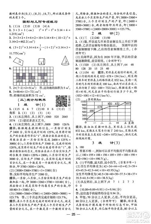 河海大学出版社2024年春经纶学霸4星学霸提高班六年级数学下册北师大版答案