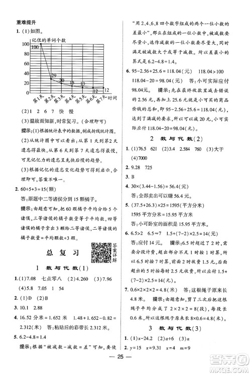 河海大学出版社2024年春经纶学霸4星学霸提高班四年级数学下册北师大版答案