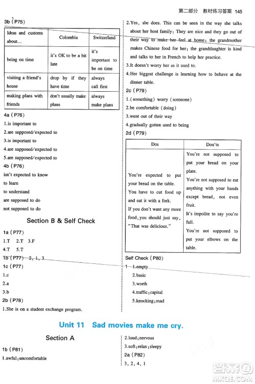 首都师范大学出版社2024年春初中同步5年中考3年模拟九年级英语下册人教版答案 首都师范大学出版社2024年春初中同步5年中考3年模拟九年级英语下册人教版答案