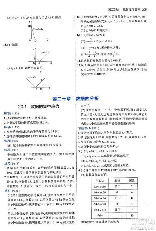 首都师范大学出版社2024年春初中同步5年中考3年模拟八年级数学下册人教版答案