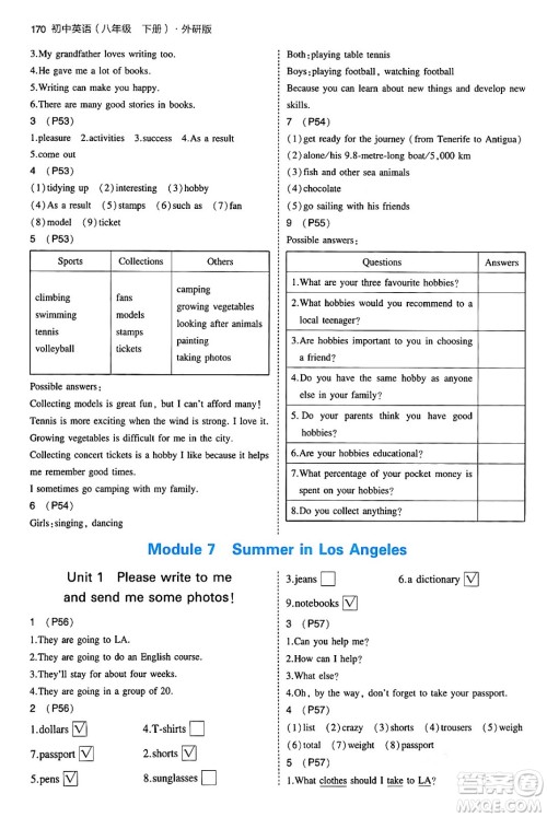 首都师范大学出版社2024年春初中同步5年中考3年模拟八年级英语下册外研版答案 首都师范大学出版社2024年春初中同步5年中考3年模拟八年级英语下册外研版答案