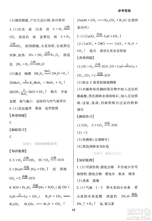 四川教育出版社2024年春新课程实践与探究丛书九年级化学下册人教版答案