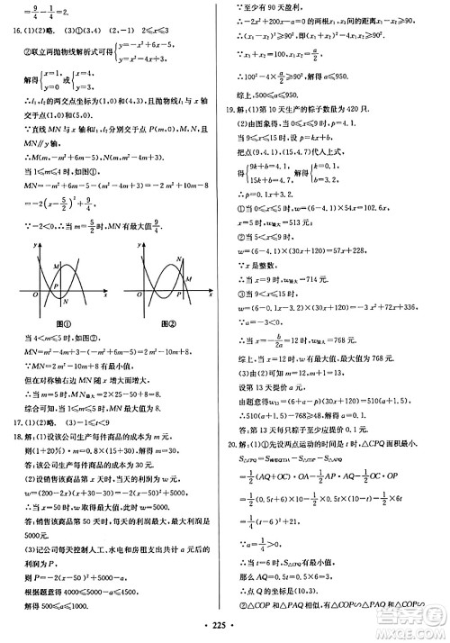 青岛出版社2024年春新课堂学习与探究九年级数学下册通用版答案