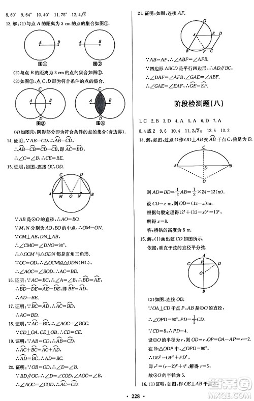 青岛出版社2024年春新课堂学习与探究九年级数学下册通用版答案