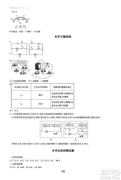 青岛出版社2024年春新课堂学习与探究九年级物理下册通用版答案