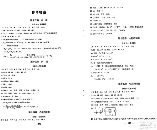 青岛出版社2024年春新课堂学习与探究九年级物理下册通用版答案