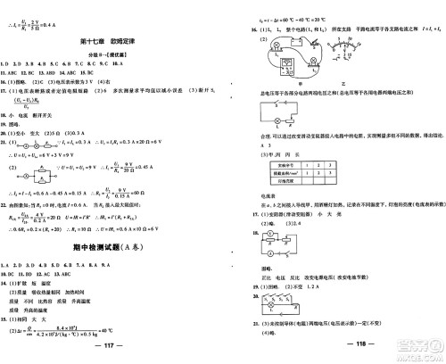 青岛出版社2024年春新课堂学习与探究九年级物理下册通用版答案