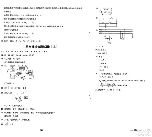 青岛出版社2024年春新课堂学习与探究九年级物理下册通用版答案