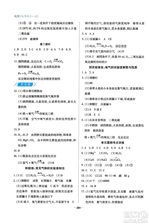 青岛出版社2024年春新课堂学习与探究九年级化学下册通用版答案