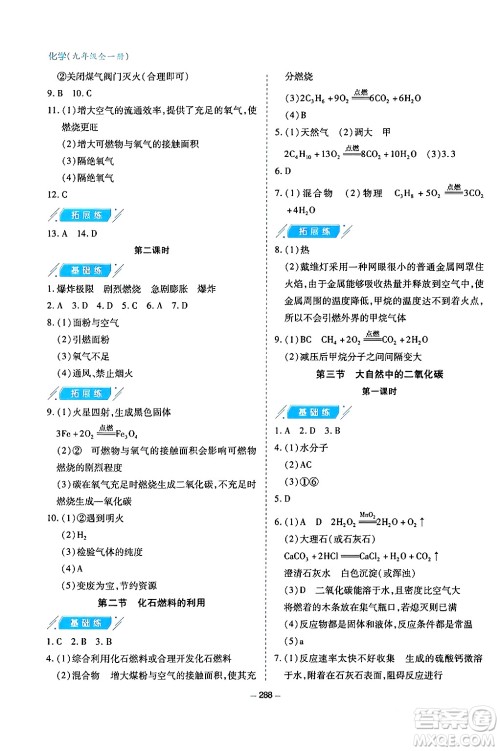 青岛出版社2024年春新课堂学习与探究九年级化学下册通用版答案