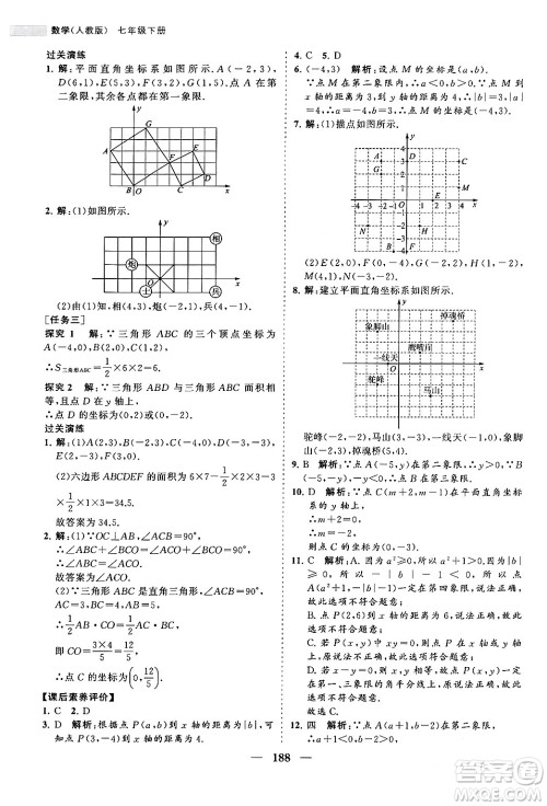 海南出版社2024年春新课程同步练习册七年级数学下册人教版答案