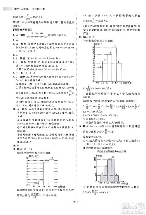 海南出版社2024年春新课程同步练习册七年级数学下册人教版答案