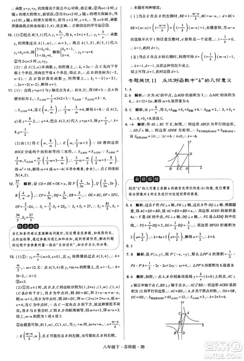 甘肃少年儿童出版社2024年春学霸题中题八年级数学下册苏科版答案