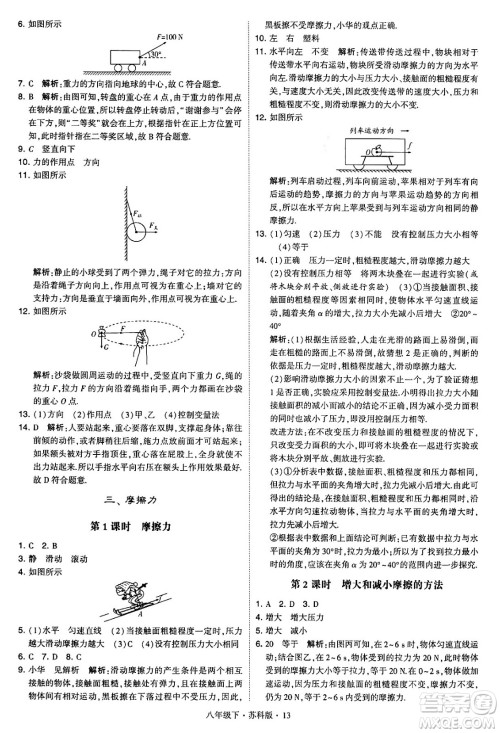 甘肃少年儿童出版社2024年春学霸题中题八年级物理下册苏科版答案