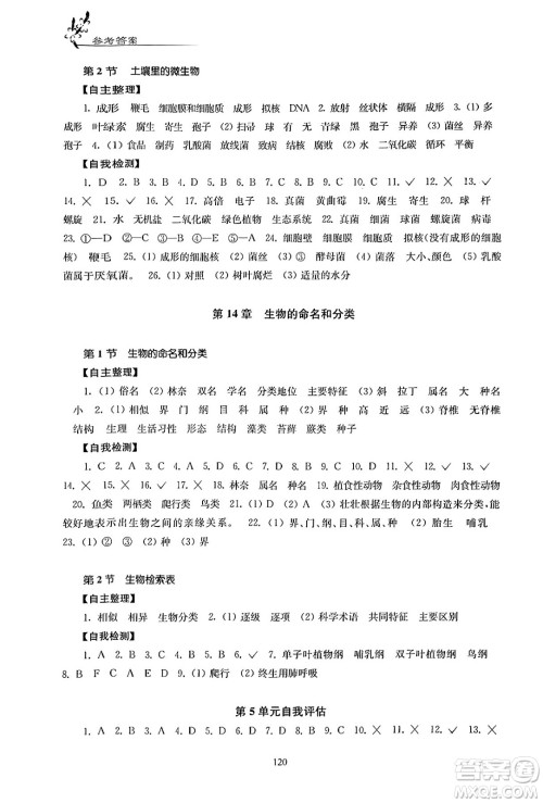 江苏凤凰教育出版社2024年春学习与评价七年级生物下册苏科版答案