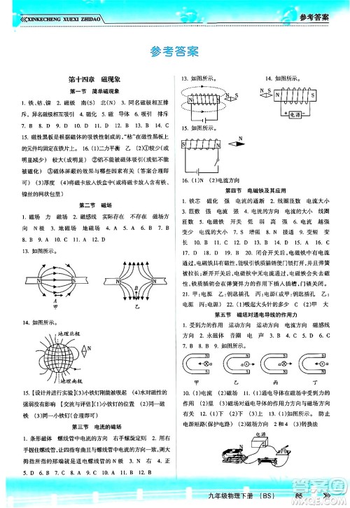 南方出版社2024年春新课程学习指导九年级物理下册北师大版答案