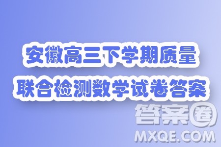 2024届安徽高三下学期质量联合检测数学试卷答案