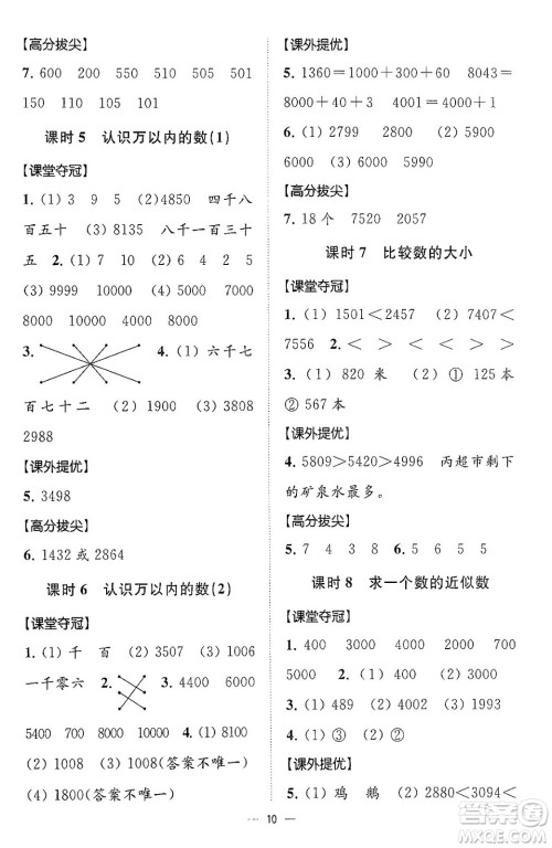 江苏凤凰美术出版社2024年春超能学典高分拔尖提优训练二年级数学下册江苏版答案