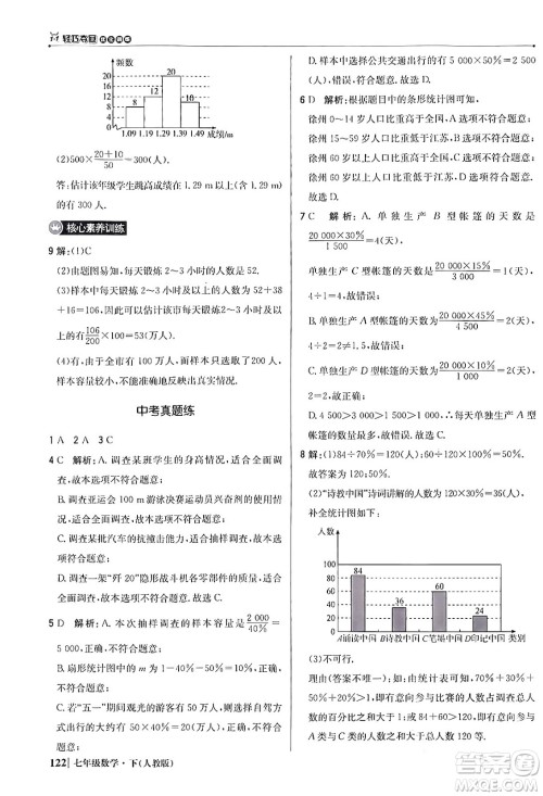 北京教育出版社2024年春1+1轻巧夺冠优化训练七年级数学下册人教版答案