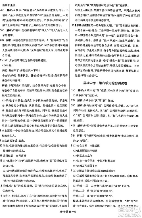 北京教育出版社2024年春1+1轻巧夺冠优化训练九年级语文下册人教版答案