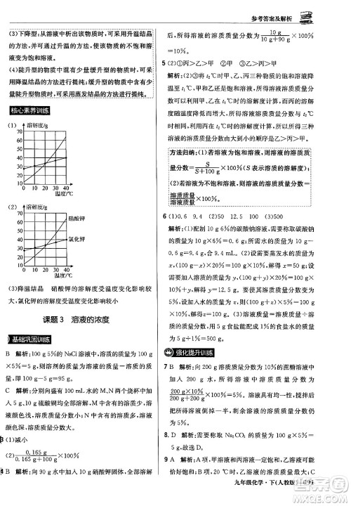 北京教育出版社2024年春1+1轻巧夺冠优化训练九年级化学下册人教版答案