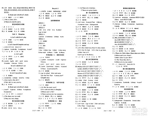 延边大学出版社2024年春金版学练优四年级英语下册人教PEP版答案 延边大学出版社2024年春金版学练优四年级英语下册人教PEP版答案