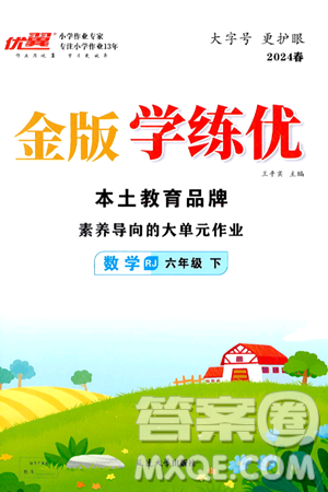 延边大学出版社2024年春金版学练优六年级数学下册人教版答案 延边大学出版社2024年春金版学练优六年级数学下册人教版答案