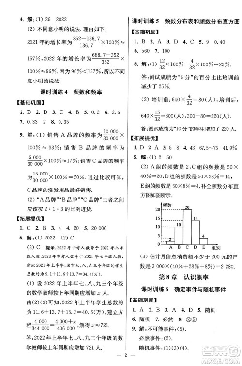 江苏凤凰科学技术出版社2024年春初中数学小题狂做提优版八年级数学下册苏科版答案