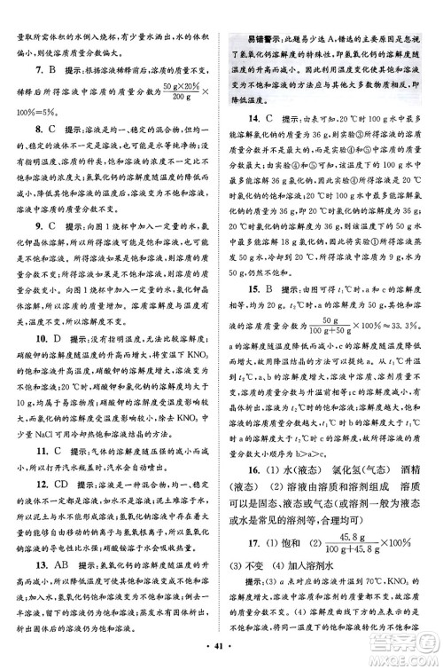 江苏凤凰科学技术出版社2024年春初中化学小题狂做提优版九年级化学下册沪教版答案 江苏凤凰科学技术出版社2024年春初中化学小题狂做提优版九年级化学下册沪教版答案
