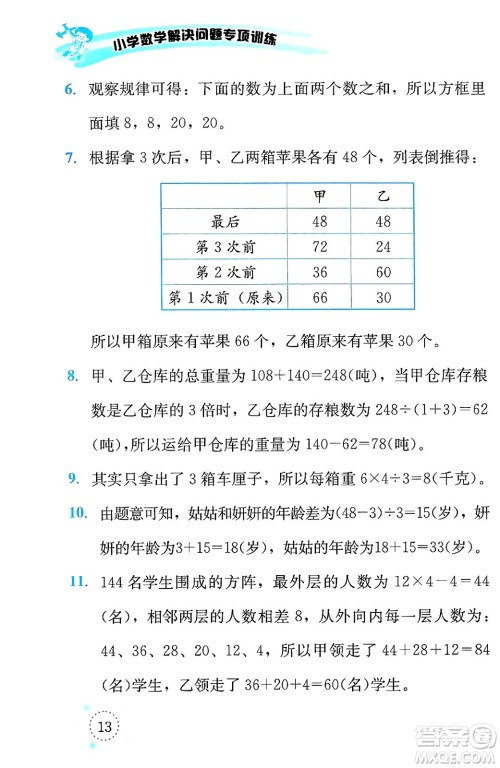 云南科技出版社2024年春小学数学解决问题专项训练三年级数学下册人教版答案