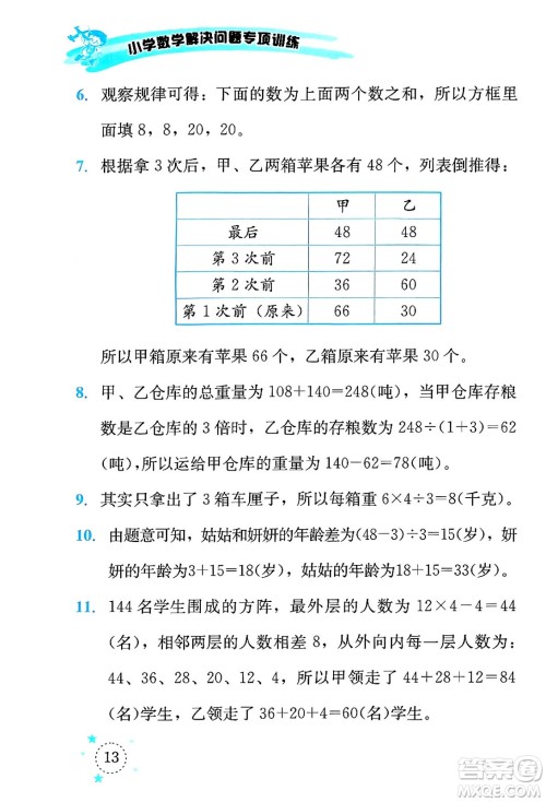 云南科技出版社2024年春小学数学解决问题专项训练三年级数学下册西师大版答案 云南科技出版社2024年春小学数学解决问题专项训练三年级数学下册西师大版答案