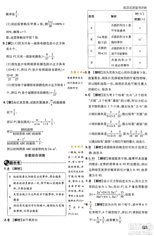 开明出版社2024年春初中必刷题七年级数学下册北师大版答案