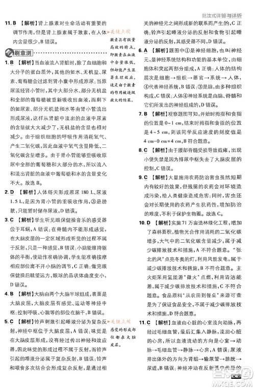 开明出版社2024年春初中必刷题七年级生物下册人教版答案 开明出版社2024年春初中必刷题七年级生物下册人教版答案