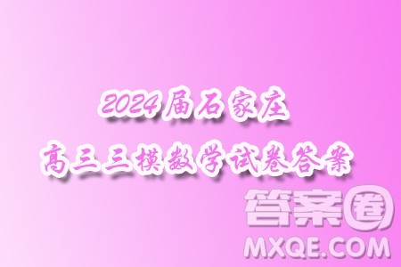 2024届石家庄高三三模数学试卷答案