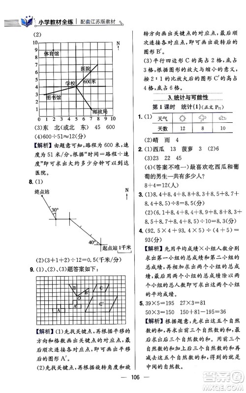 陕西人民教育出版社2024年春小学教材全练六年级数学下册江苏版答案 陕西人民教育出版社2024年春小学教材全练六年级数学下册江苏版答案