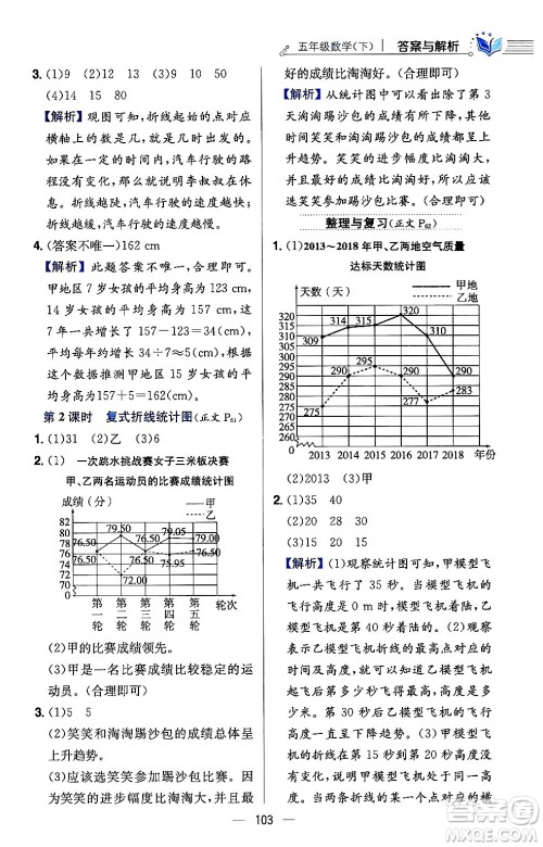 陕西人民教育出版社2024年春小学教材全练五年级数学下册西师大版答案