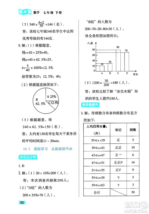 西安出版社2024年春课课练同步训练七年级数学下册人教版答案 西安出版社2024年春课课练同步训练七年级数学下册人教版答案